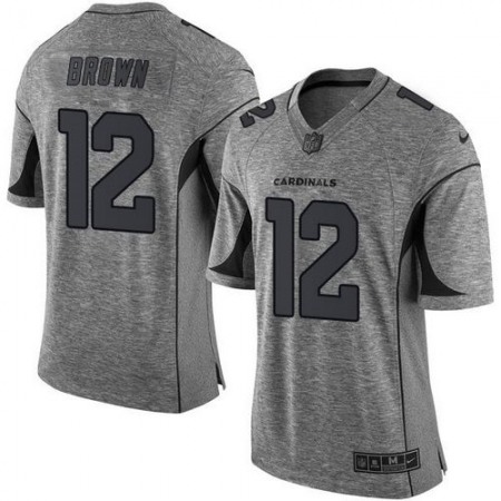 Cardinals #12 John Brown Gray Men's Stitched NFL Limited Gridiro