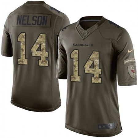 Cardinals #14 J.J. Nelson Green Men's Stitched NFL Limited Salut