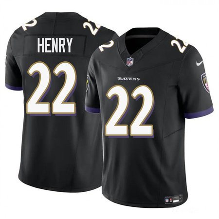 Men's Baltimore Ravens #22 Derrick Henry Black F.U.S.E Vapor Li